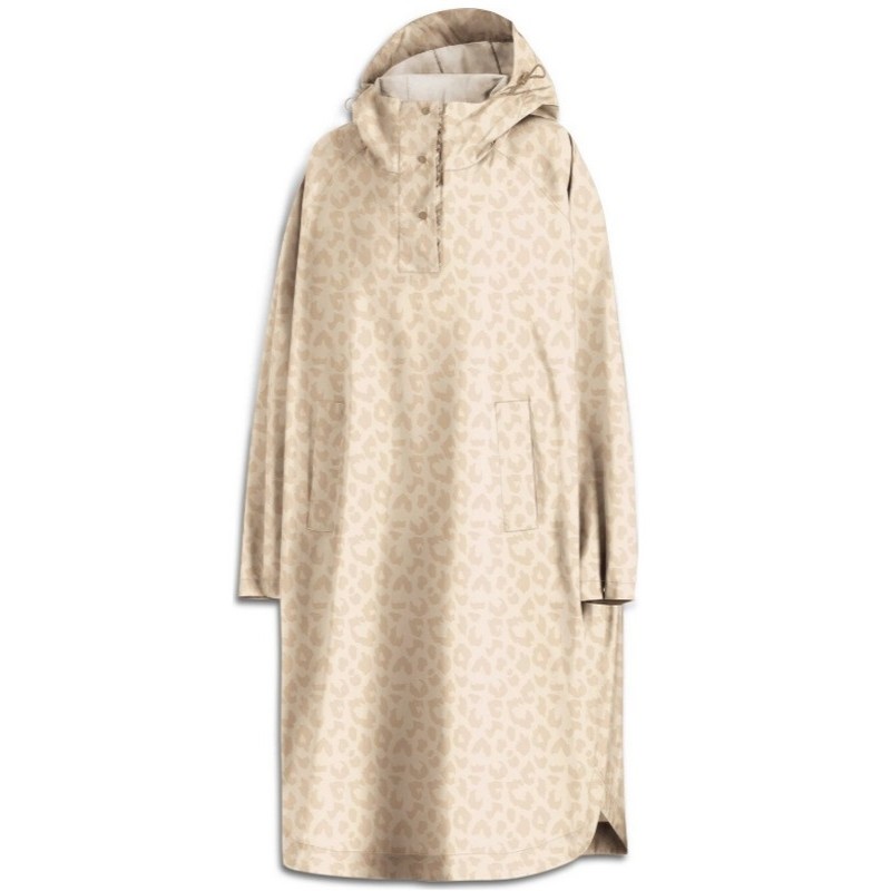 Impermeabile da viaggio pieghevole vaniglia leopardato, salvaspazio e utilissimo da riporre in valigia